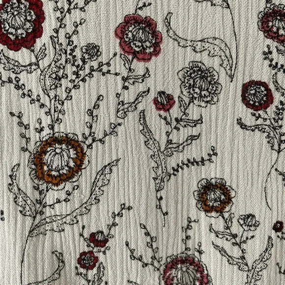 Fat Face Blouse Top UK 10 Ivory Natural Multi Floral Print Button Back Boho - Picture 9 of 12